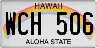 HI license plate WCH506