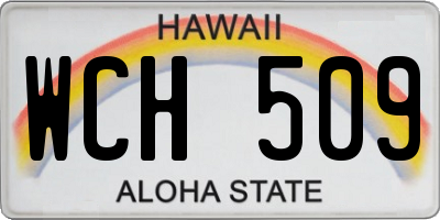 HI license plate WCH509