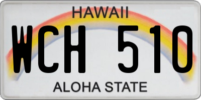 HI license plate WCH510
