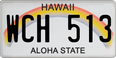 HI license plate WCH513