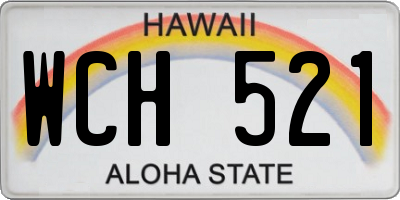 HI license plate WCH521