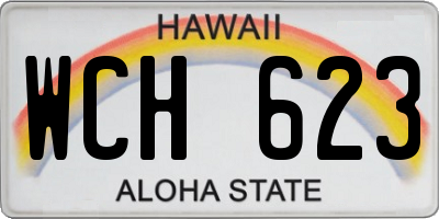 HI license plate WCH623