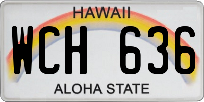 HI license plate WCH636