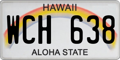 HI license plate WCH638