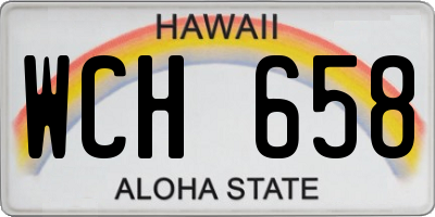 HI license plate WCH658