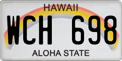 HI license plate WCH698