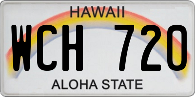 HI license plate WCH720