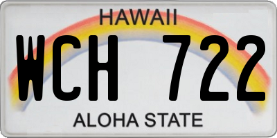 HI license plate WCH722
