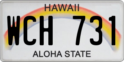 HI license plate WCH731