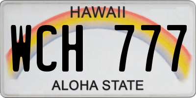 HI license plate WCH777