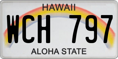 HI license plate WCH797