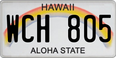 HI license plate WCH805