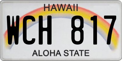 HI license plate WCH817