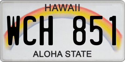 HI license plate WCH851