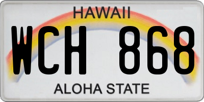 HI license plate WCH868