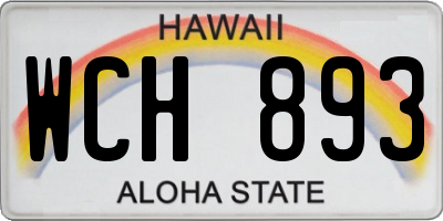 HI license plate WCH893