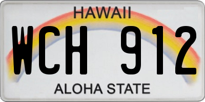 HI license plate WCH912