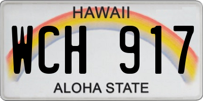 HI license plate WCH917