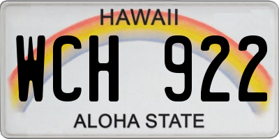 HI license plate WCH922