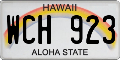 HI license plate WCH923