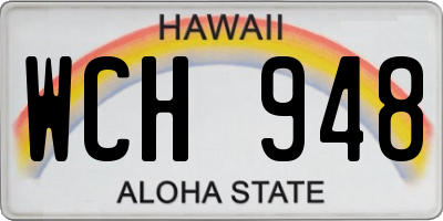 HI license plate WCH948