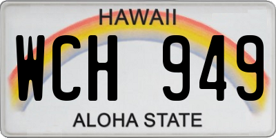 HI license plate WCH949