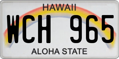 HI license plate WCH965