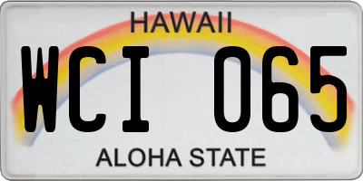 HI license plate WCI065