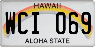 HI license plate WCI069