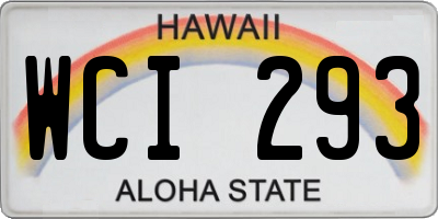 HI license plate WCI293