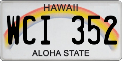 HI license plate WCI352