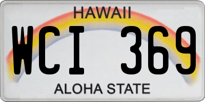 HI license plate WCI369