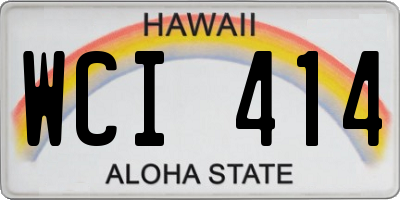 HI license plate WCI414