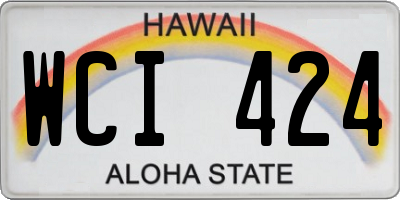 HI license plate WCI424
