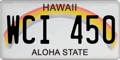 HI license plate WCI450