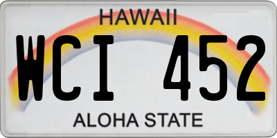HI license plate WCI452