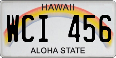 HI license plate WCI456