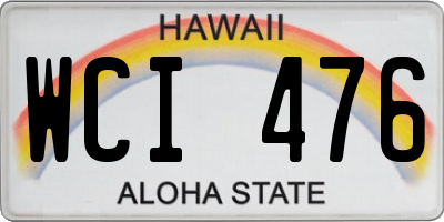 HI license plate WCI476
