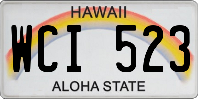 HI license plate WCI523