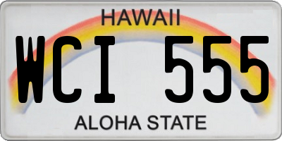 HI license plate WCI555