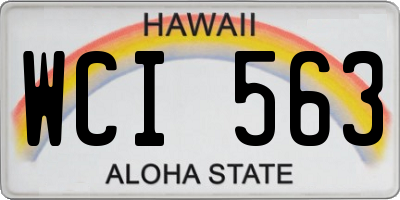 HI license plate WCI563
