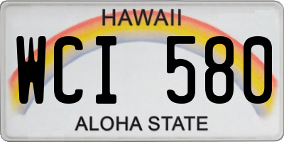 HI license plate WCI580