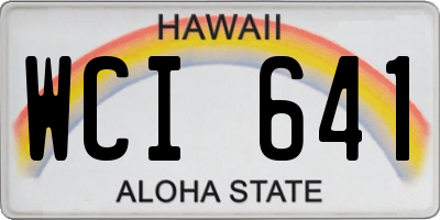 HI license plate WCI641