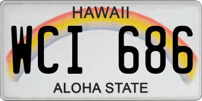 HI license plate WCI686