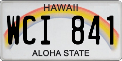 HI license plate WCI841