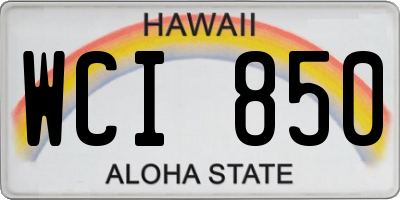 HI license plate WCI850