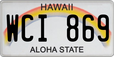 HI license plate WCI869