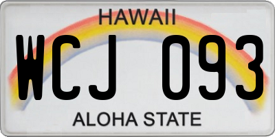 HI license plate WCJ093