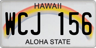 HI license plate WCJ156