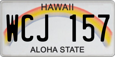 HI license plate WCJ157